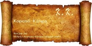 Kopcsó Kinga névjegykártya