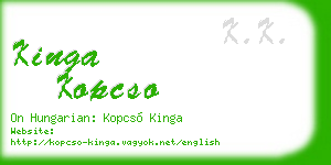 kinga kopcso business card
