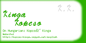 kinga kopcso business card